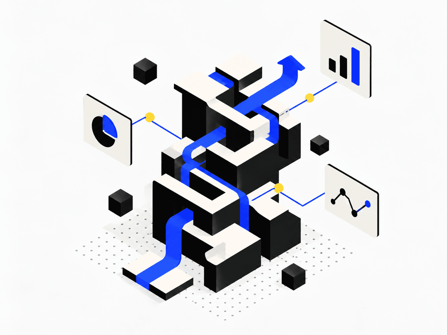 Isometric Blue Data Flow Dashboard