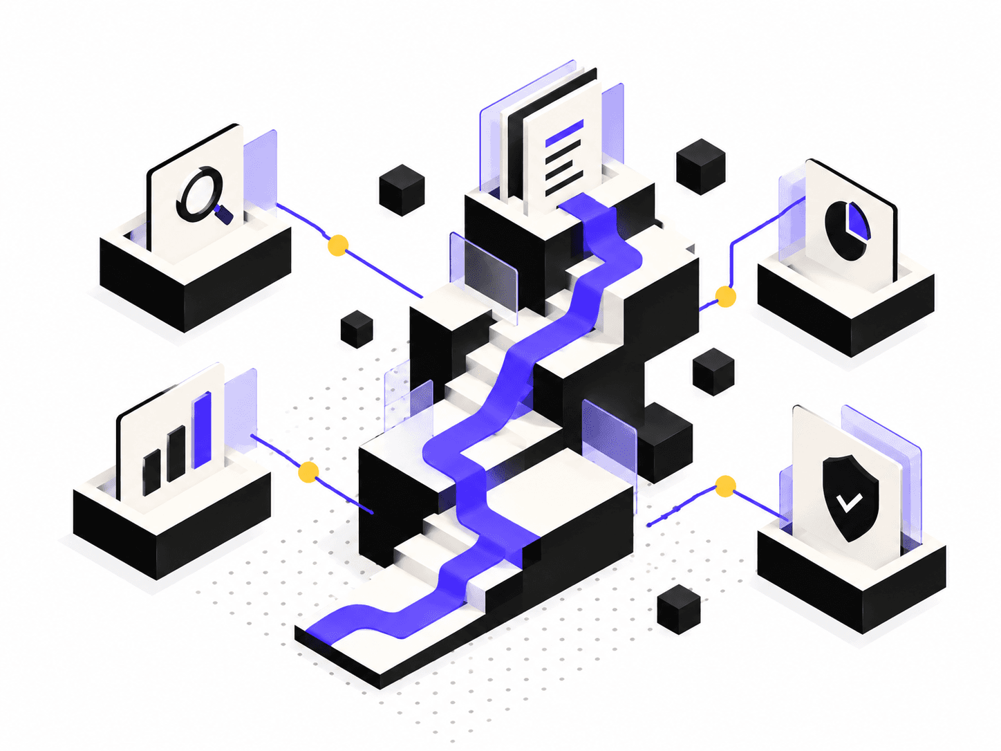 Isometric Data Staircase Infographic