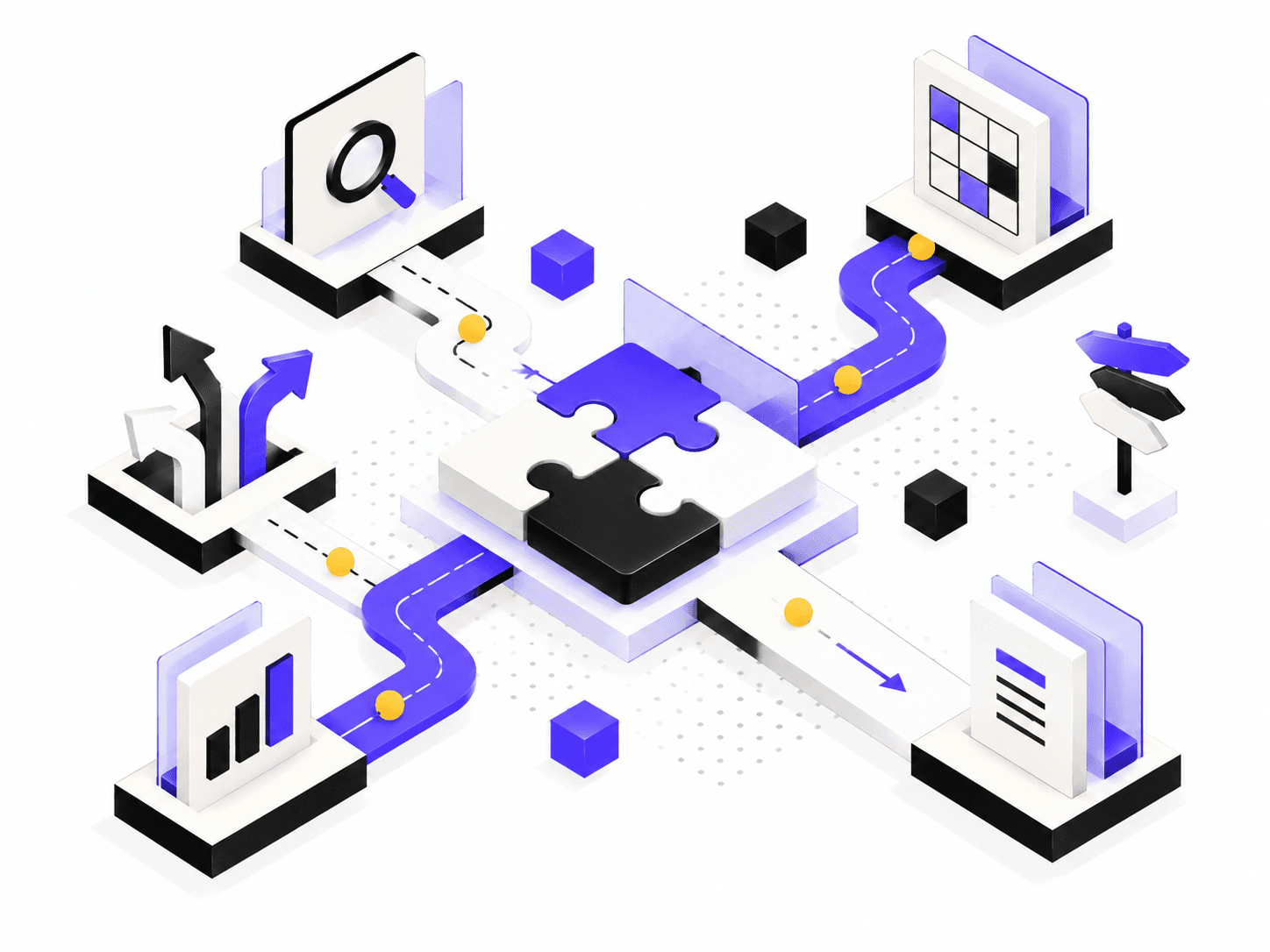 Isometric Puzzle Pathways Strategy Map