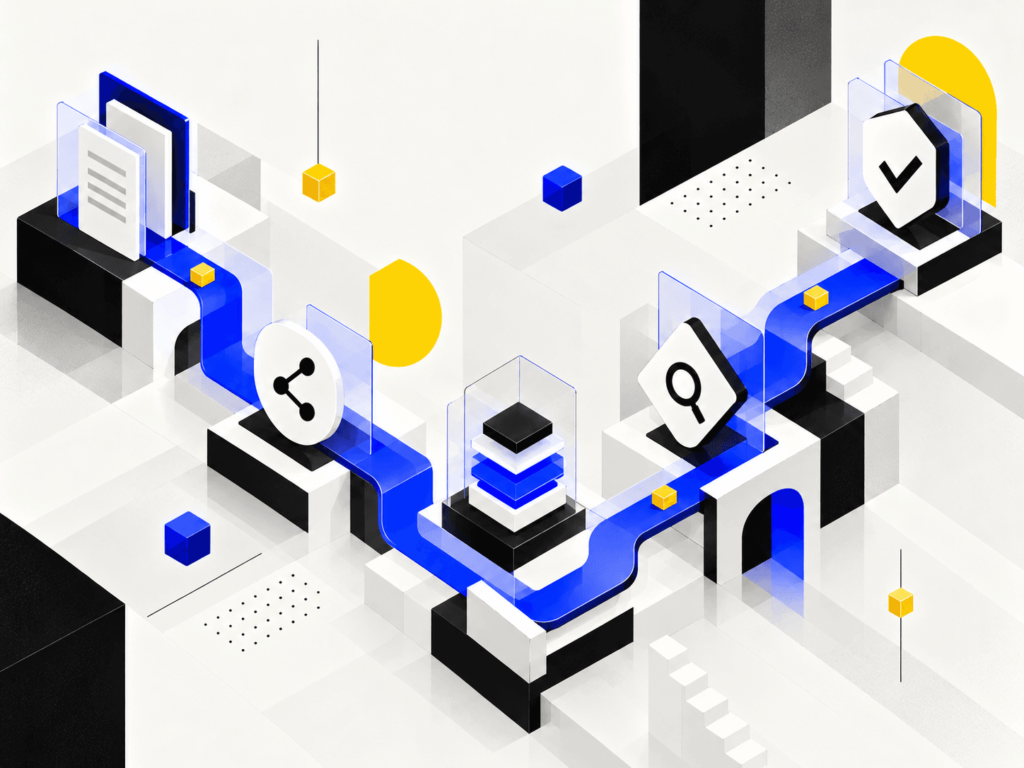 Isometric Blue Pathway to Approval