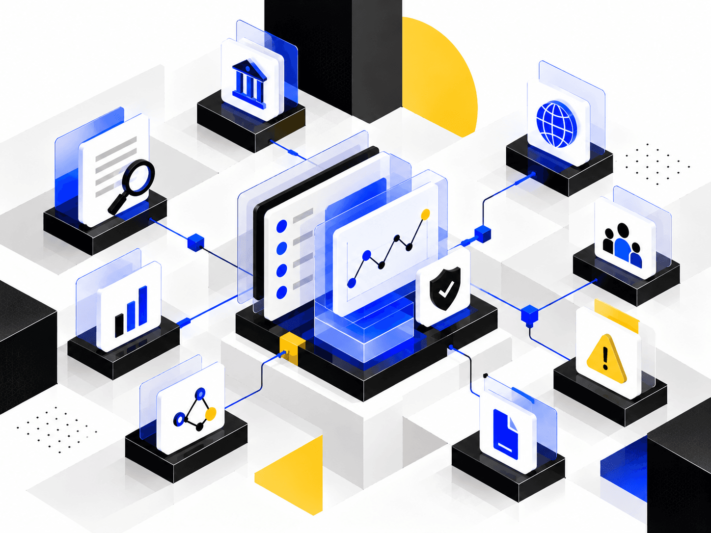 Isometric Fintech Compliance Dashboard